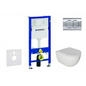 GEBERIT Duofix Set předstěnové instalace, klozetu Oudee a sedátka softclose, tlačítko Delta01, lesklý chrom SANI11CA1124 obraz