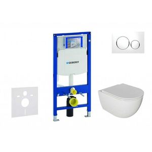 GEBERIT Duofix Set předstěnové instalace, klozetu Oudee a sedátka softclose, tlačítko Sigma20, bílá/chrom SANI11CA3114 obraz