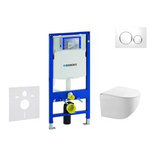 GEBERIT Duofix Set předstěnové instalace, klozetu Gaia a sedátka softclose, tlačítko Sigma20, bílá/chrom SANI11CA3118 obraz