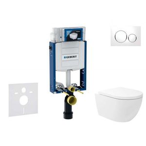 GEBERIT Kombifix Set předstěnové instalace, klozetu Oudee Vortex a sedátka softclose, tlačítko Sigma20, bílá/chrom SANI15CA3180 obraz