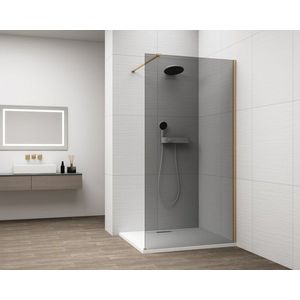 POLYSAN ESCA GOLD MATT jednodílná sprchová zástěna k instalaci ke stěně, kouřové sklo, 1200 ES1212-04 obraz