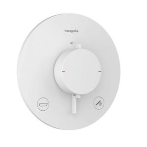 HANSGROHE Ecostat Comfort S Termostatická baterie pod omítku, pro 2 spotřebiče, matná bílá 33718700 obraz