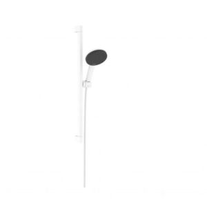 HANSGROHE Raindance Alive Select S Set sprchové hlavice, tyče a hadice, 3 proudy, EcoSmart, matná bílá 24600700 obraz