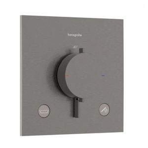 HANSGROHE Ecostat Comfort E Termostatická baterie pod omítku, pro 2 spotřebiče, kartáčovaný černý chrom 33716340 obraz