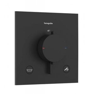 HANSGROHE Ecostat Comfort E Termostatická baterie pod omítku, pro 2 spotřebiče, matná černá 33716670 obraz