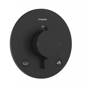 HANSGROHE Ecostat Comfort S Termostatická baterie pod omítku, pro 2 spotřebiče, matná černá 33718670 obraz
