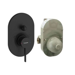 HANSGROHE Zesis S Baterie pod omítku, pro 2 spotřebiče, s tělesem, matná černá 74418670 obraz