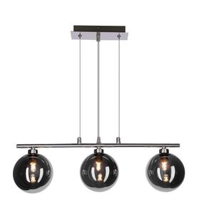 Závěsná lampa SOMUL 3x20W G9 chromované skleněné stínidlo 12 cm grafitové moderní elegantní svítidlo obývací pokoj jídelna kuchyň obraz