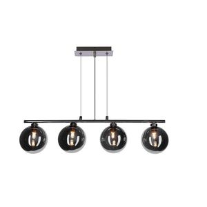 Závěsná lampa SOMUL 4x20W G9 chromované skleněné stínidlo 12 cm grafitové moderní elegantní svítidlo obývací pokoj jídelna kuchyň glamour obraz