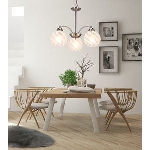 Závěsná lampa Baida, saténové matné průhledné stínidlo obraz