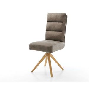 Otočná židle Pela-Flex taupe vintage mikrovlákno dřevěná podnož obraz