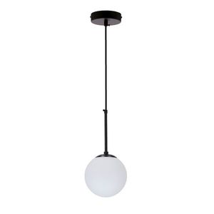 Závěsná lampa Pompei černá E27 bílé stínidlo 15cm obraz