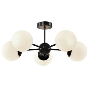 Závěsná lampa Calari černá 5x40W E14 bílé stínidlo obraz