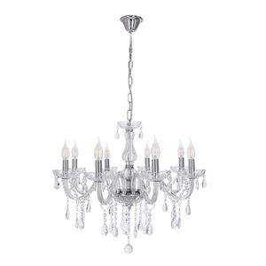 Závěsná lampa Cristallo chrom 8x40W E14 transparentní obraz