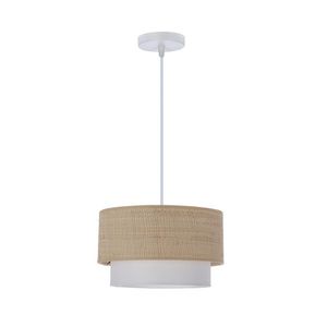 Závěsná lampa Ritana bílá 1x60 E27 stínidlo béžová+bílá obraz
