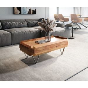 Konferenční stolek Kiano 100x50 cm přírodní akácie 2 zásuvky obraz