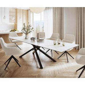 Jídelní stůl Edge 300x100cm Laminam® keramika bílá křížová obraz