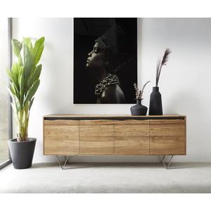 Komoda Stonegrace 200x45 cm přírodní akácie 4 dvířka obraz