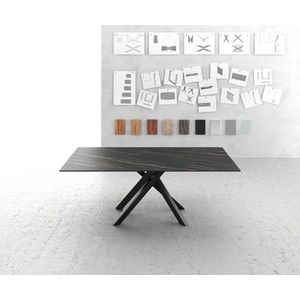 Jídelní stůl Edge 200x100cm Laminam® keramika hnědá křížová obraz