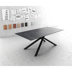 Jídelní stůl Edge 200x100cm Laminam® keramika šedá křížová obraz