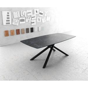 Jídelní stůl Edge zaoblená 200x100cm Laminam® keramika šedá obraz