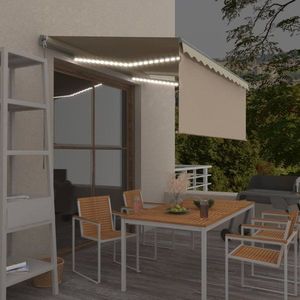 Ručně zatahovací markýza s LED světlem 100 cm Dekorhome Bílá / oranžová obraz