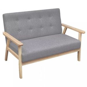 Dvoumístná sedačka textil / dřevo Dekorhome obraz