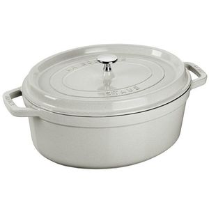 Staub Oválný litinový hrnec s poklicí Cocotte, bílý lanýž, 33 cm / 6, 7 l 11033107 obraz