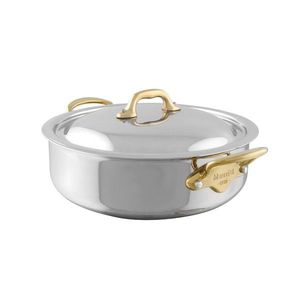 Mauviel Nízký nerezový kastrol s bronzovými uchy a poklicí M’Cook, 28 cm / 5, 6 l 353029 obraz
