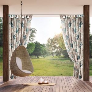 ArtFir Závěs na terasu GARDEN 8 PU | béžová/zelená 155 x 200 cm obraz