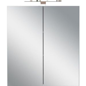 Antracitová závěsná/se zrcadlem koupelnová skříňka 60x71 cm Arcena – Germania obraz
