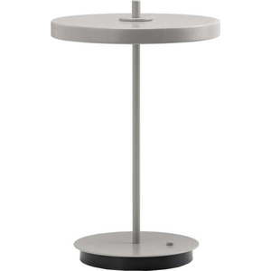 Světle šedá kovová LED stolní lampa s kovovým stínidlem (výška 31 cm) Asteria Move – UMAGE obraz