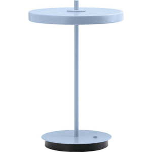 Světle modrá kovová LED stolní lampa s kovovým stínidlem (výška 31 cm) Asteria Move – UMAGE obraz