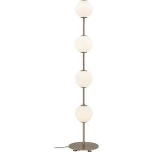 V mosazné barvě LED stmívatelná stojací lampa se skleněným stínidlem (výška 128 cm) Audrey Floor – UMAGE obraz