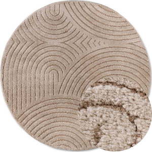 Taupe kulatý koberec ø 160 cm Panglao New York Taupe – Elle Decoration obraz