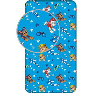 Modré napínací bavlněné dětské prostěradlo na jednolůžko 90x200 cm Paw Patrol – Jerry Fabrics obraz