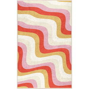 Žlutý/růžový pratelný koberec 60x100 cm Creamy Raspberry Swirl – Mila Home obraz