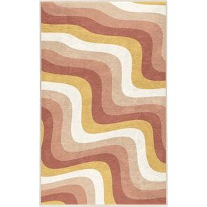Okrově žlutý/starorůžový pratelný koberec 60x100 cm Creamy Strawberry Swirl – Mila Home obraz