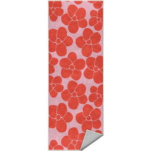 Červený/růžový pratelný běhoun 80x200 cm Poppy Fields – Mila Home obraz