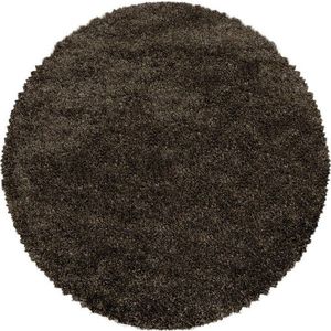 Tmavě hnědý kulatý koberec ø 80 cm Fluffy – Ayyildiz Carpets obraz