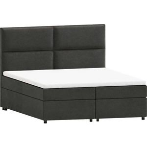 Tmavě šedá boxspring postel s úložným prostorem 160x200 cm Rico – Ropez obraz