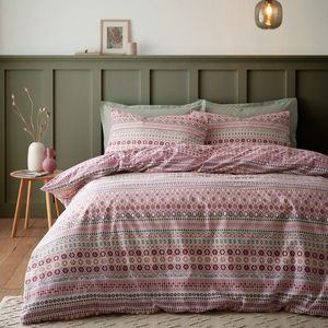 Červené flanelové povlečení na dvoulůžko 200x200 cm Fair isle – Catherine Lansfield obraz