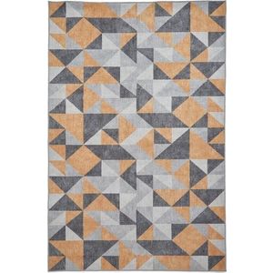 Pratelný koberec v okrově žluté a šedé barvě 152x230 cm Coral Yellow&Grey – Think Rugs obraz