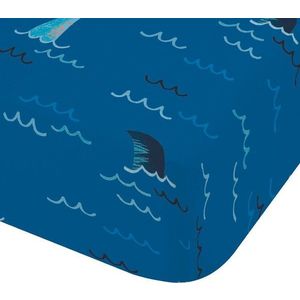 Modré napínací dětské prostěradlo na dvoulůžko 135x190 cm Jawsome Shark – Catherine Lansfield obraz