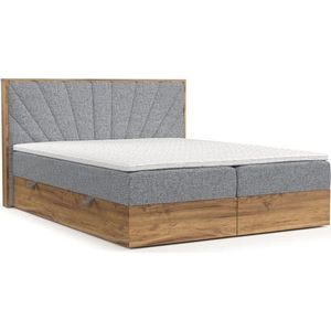 Boxspring postel s úložným prostorem v šedo-přírodní barvě 160x200 cm Asahi – Maison de Rêve obraz