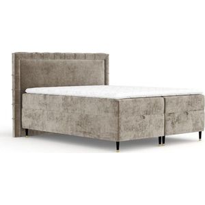 Béžová boxspring postel s úložným prostorem 160x200 cm Voyage – Maison de Rêve obraz