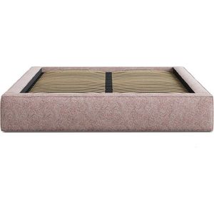Světle růžová čalouněná dvoulůžková postel s úložným prostorem s roštem 140x200 cm Simon – Micadoni obraz