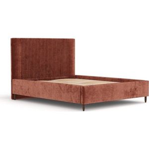 Čalouněná dvoulůžková postel v cihlové barvě s úložným prostorem s roštem 180x200 cm Etero – Maison de Rêve obraz