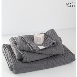 Tmavě šedá osuška 100x140 cm Honeycomb – Linen Tales obraz