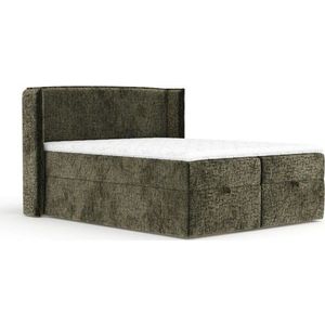 Tmavě zelená boxspring postel s úložným prostorem 200x200 cm Passion – Maison de Rêve obraz